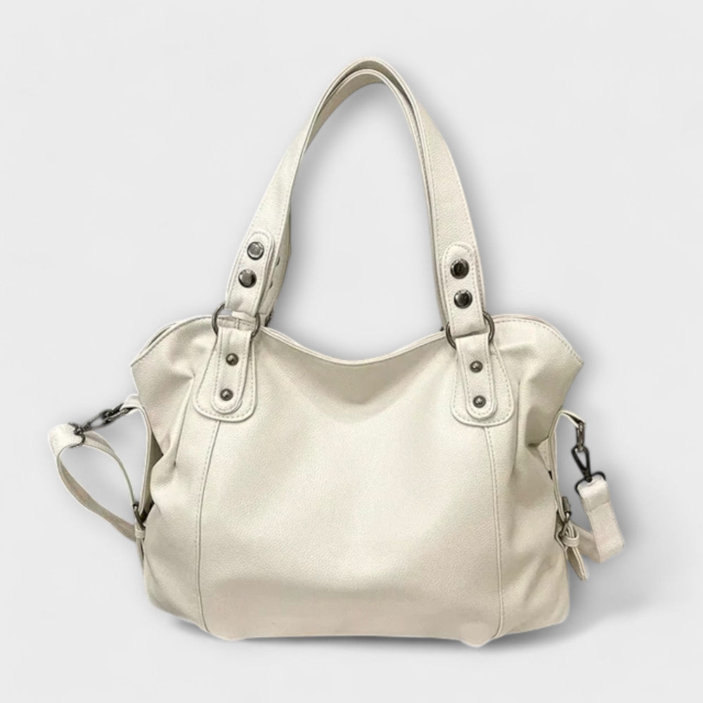 Damen Strukturierte Schultertasche im Hobo-Stil in Beige
