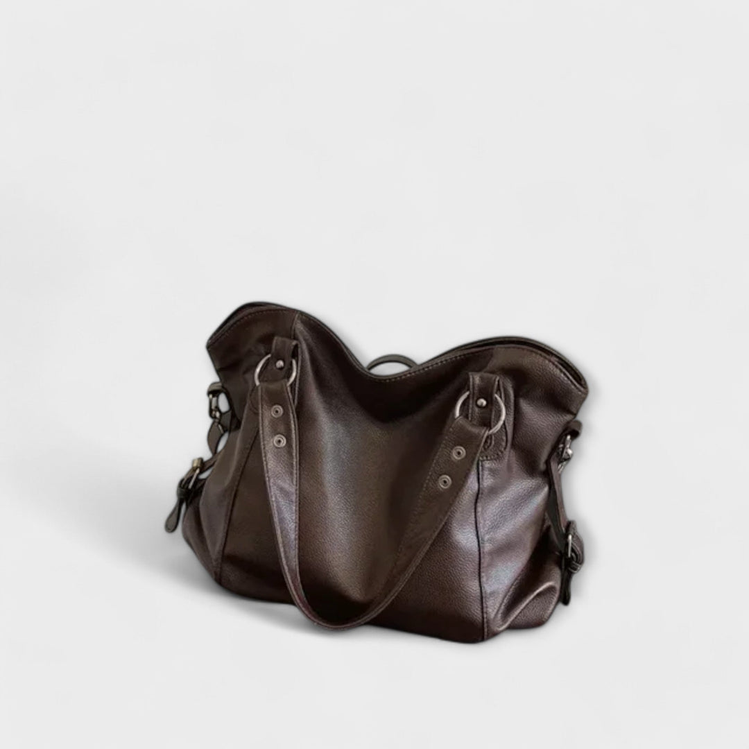 Damen Strukturierte Schultertasche im Hobo-Stil in Braun