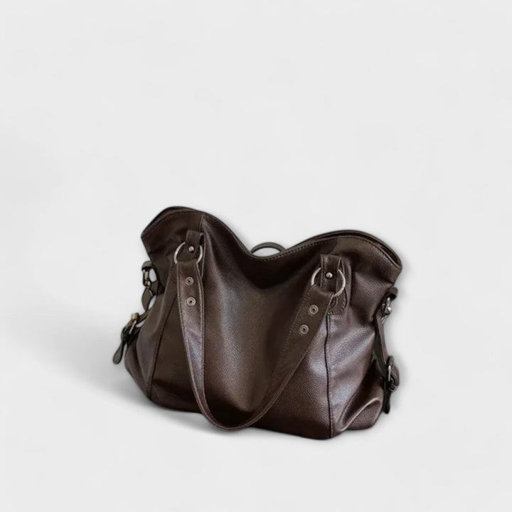 Damen Strukturierte Schultertasche im Hobo-Stil in Braun