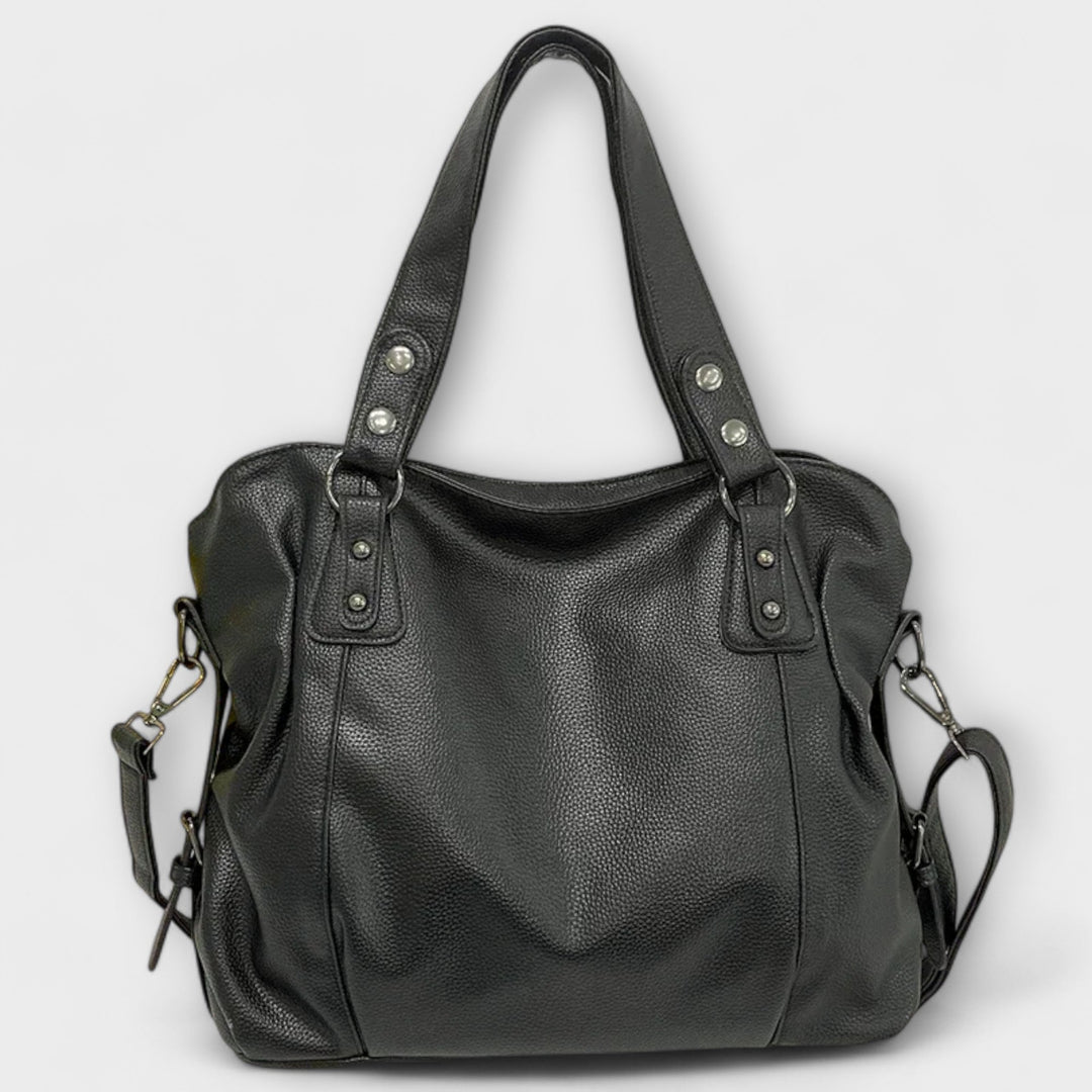 Damen Strukturierte Schultertasche im Hobo-Stil in Schwarz