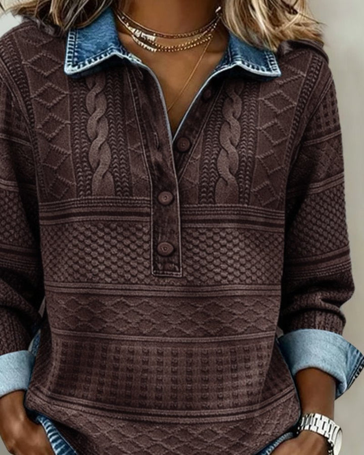 Damen Strukturierter Strick-Pullover für Alltag und Büro (4)