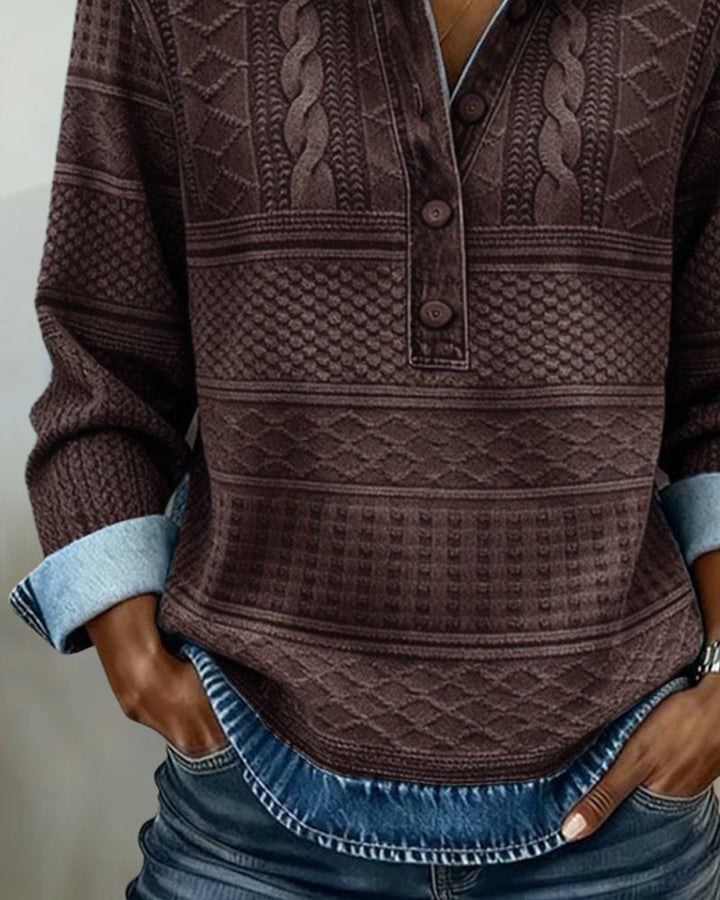 Damen Strukturierter Strick-Pullover für Alltag und Büro (5)