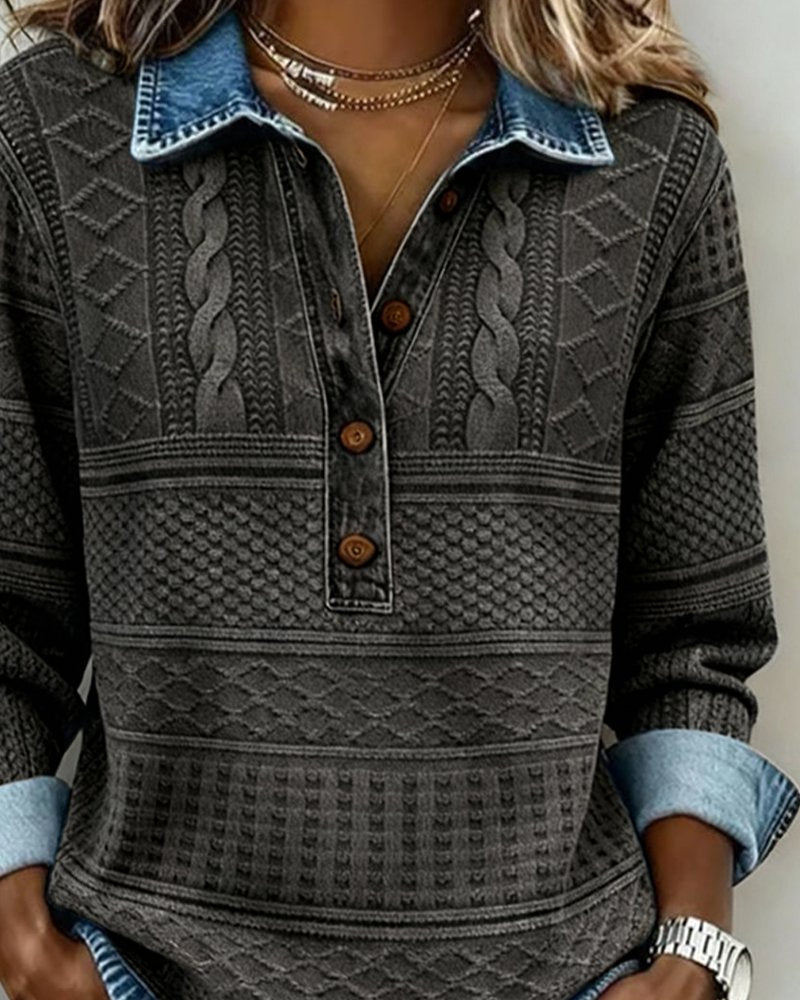 Damen Strukturierter Strick-Pullover für Alltag und Büro (6)
