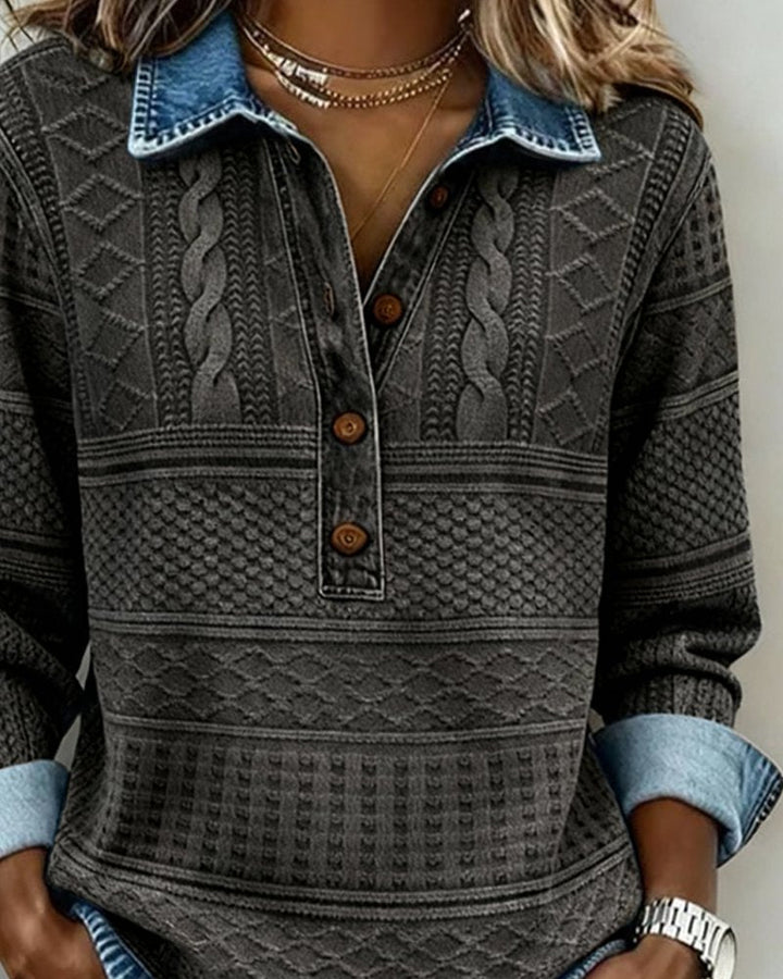 Damen Strukturierter Strick-Pullover für Alltag und Büro (6)