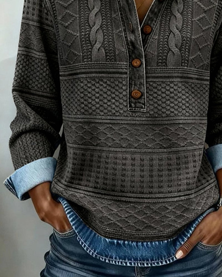 Damen Strukturierter Strick-Pullover für Alltag und Büro (7)