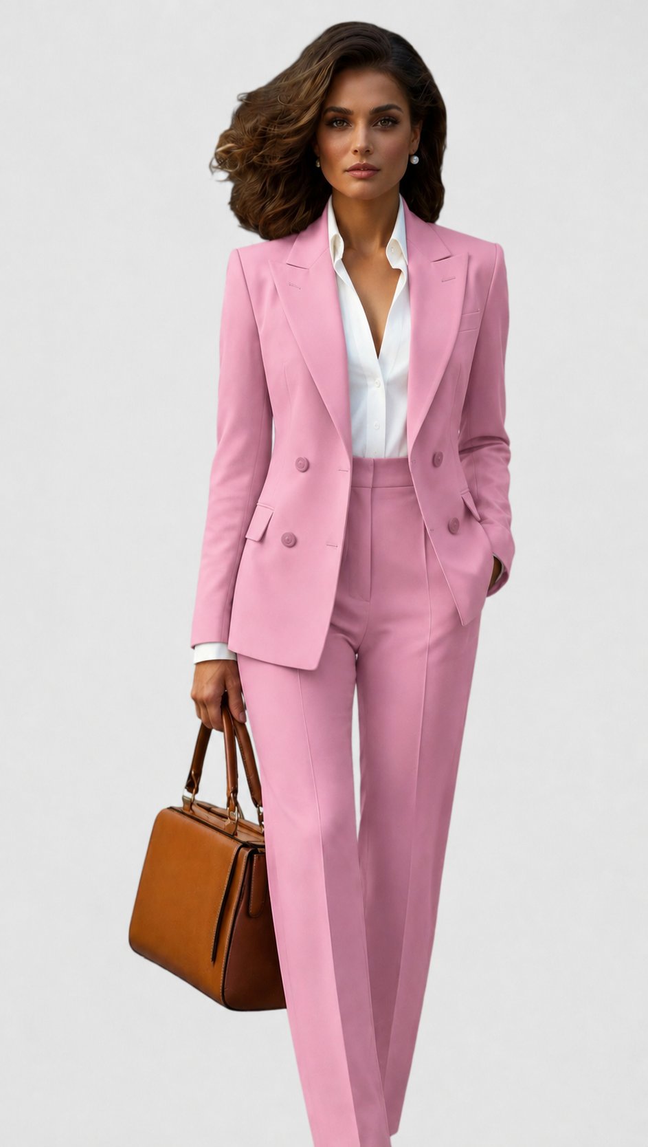 Damen Tailierter Business-Anzug im Zweiteiligen Set in Rosa