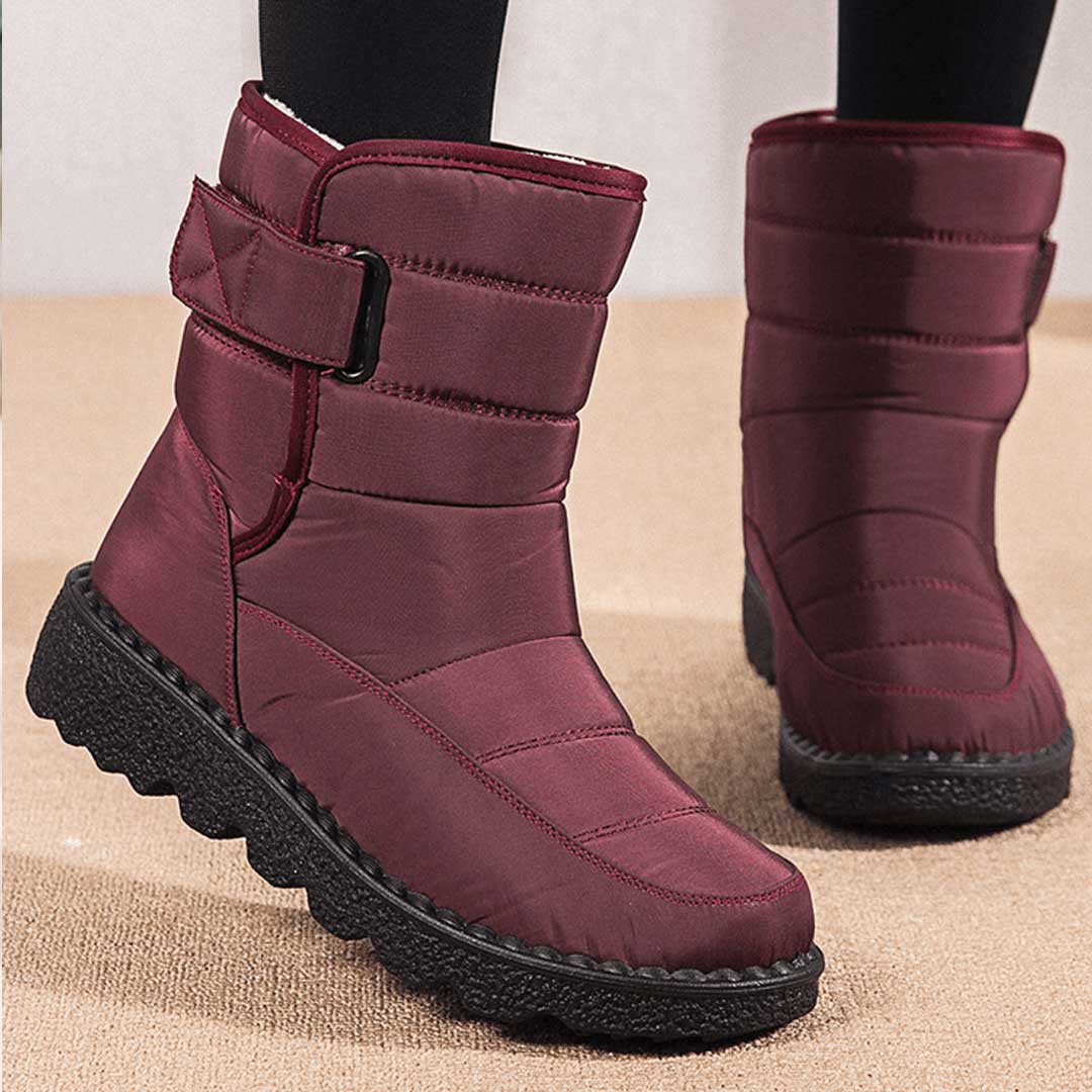Damen Thermostiefel wasserdicht für den Herbst in Rot