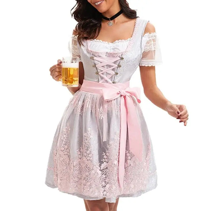 Damen Trachten-Dirndl mit Bluse zum Oktoberfest in 4519