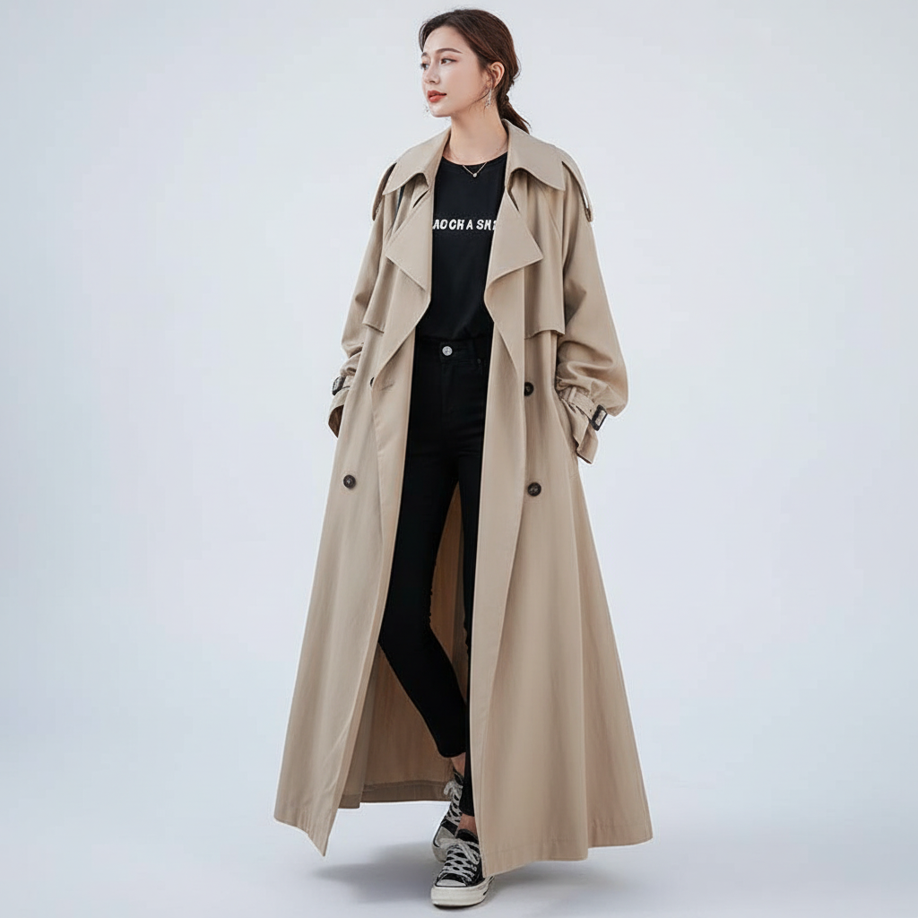 Damen Trenchcoat im Oversized Schnitt in Khaki