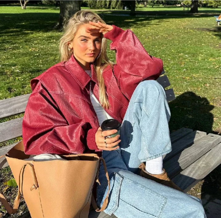 Damen Trendige Oversized Jacke (4)