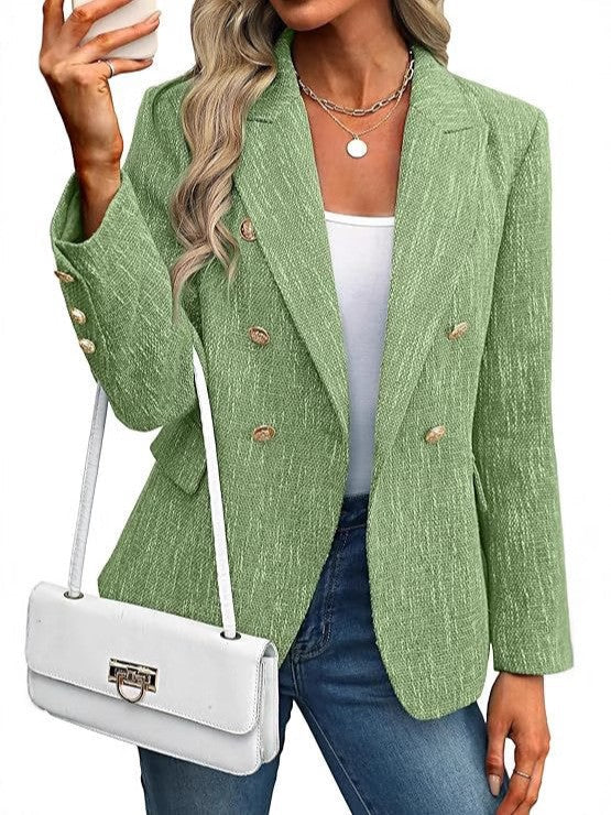 Damen Tweed Blazer elegant und vielseitig in Lawn green