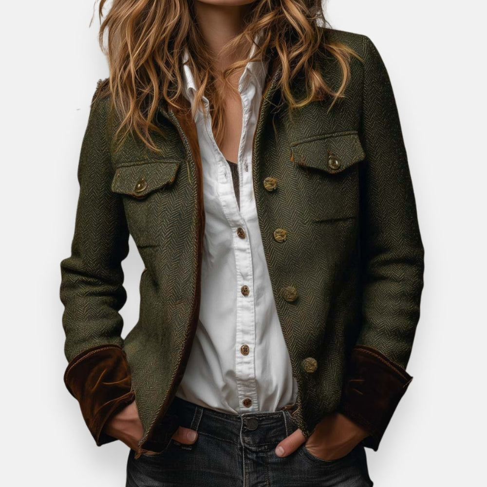 Damen Übergangsjacke im Utility-Stil in Armeegrün