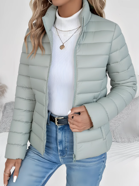 Damen Übergangsjacke mit schlankem Schnitt für Herbst in Grün