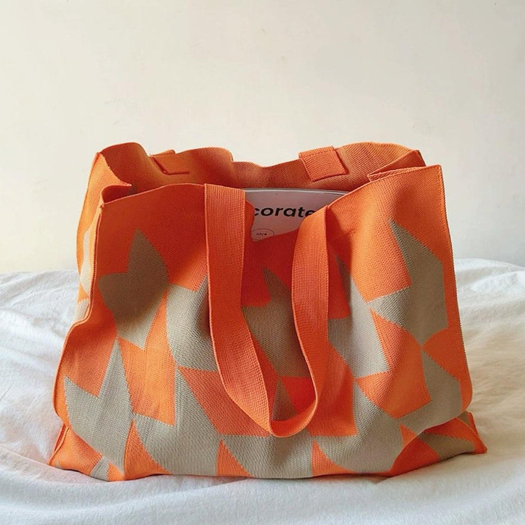 Damen Übergroße Canvas Umhängetasche für den Alltag in Orange