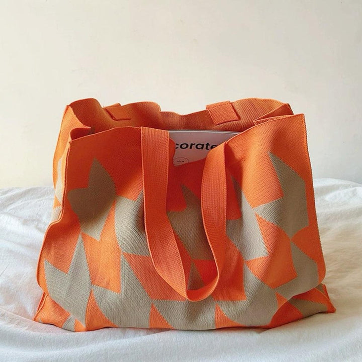 Damen Übergroße Canvas Umhängetasche für den Alltag in Orange