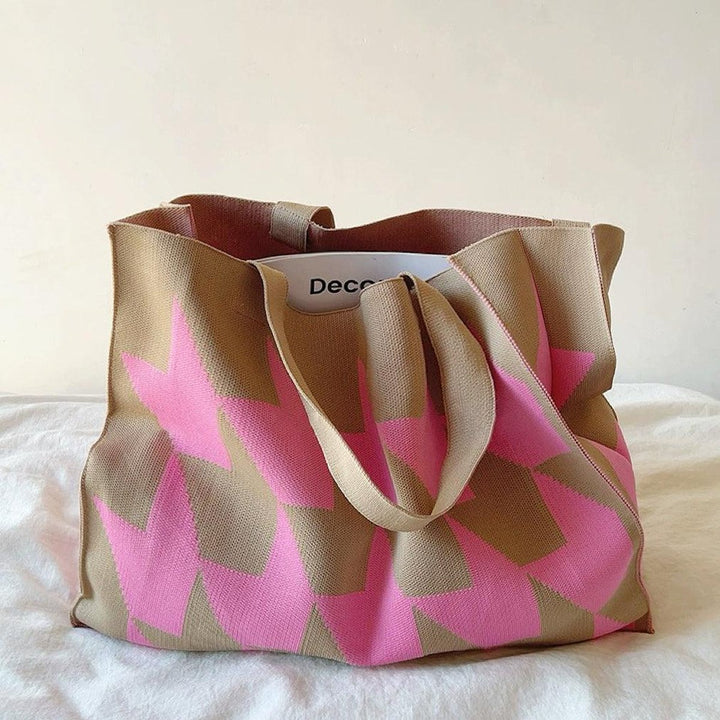 Damen Übergroße Canvas Umhängetasche für den Alltag in Rosa