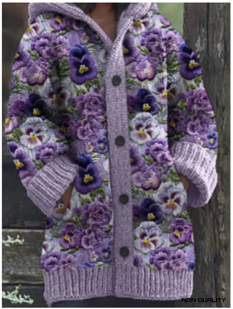 Damen Übergroße Kuschelige Strickjacke im Katzendesign in Entwurf 5