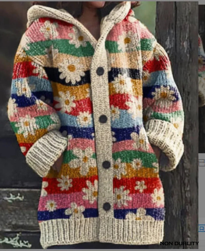 Damen Übergroße Kuschelige Strickjacke im Katzendesign in Entwurf 7