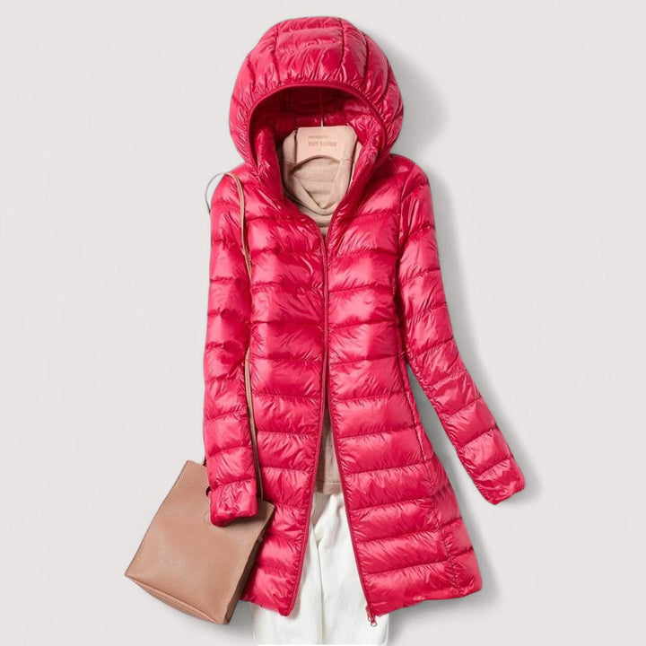 Damen Ultraleichte Herbstjacke mit Wetterschutz in Burgunder
