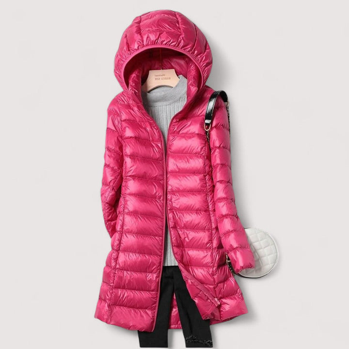 Damen Ultraleichte Herbstjacke mit Wetterschutz in Fuchsia
