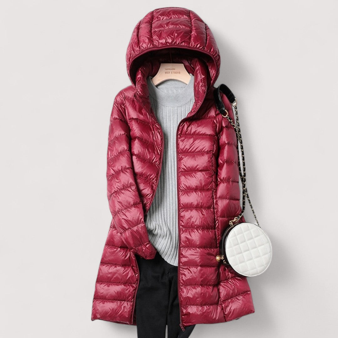 Damen Ultraleichte Herbstjacke mit Wetterschutz in Rot