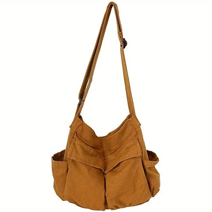 Damen Vintage Canvas Tasche für den Alltag in Khaki