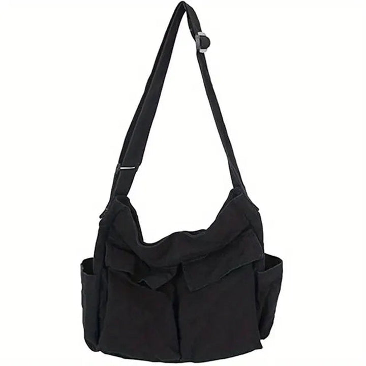 Damen Vintage Canvas Tasche für den Alltag in Schwarz