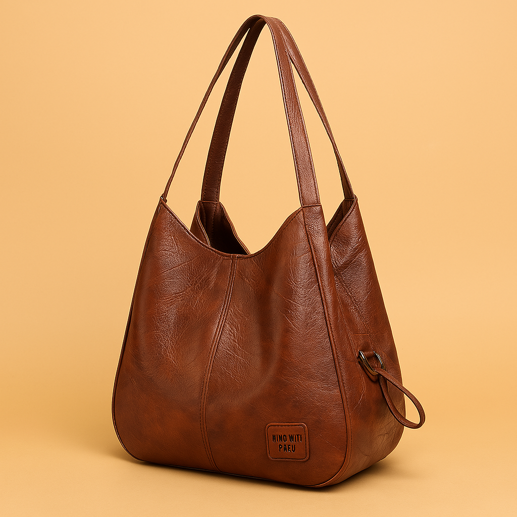 Damen Vintage Ledertasche für tägliche Eleganz in Braun