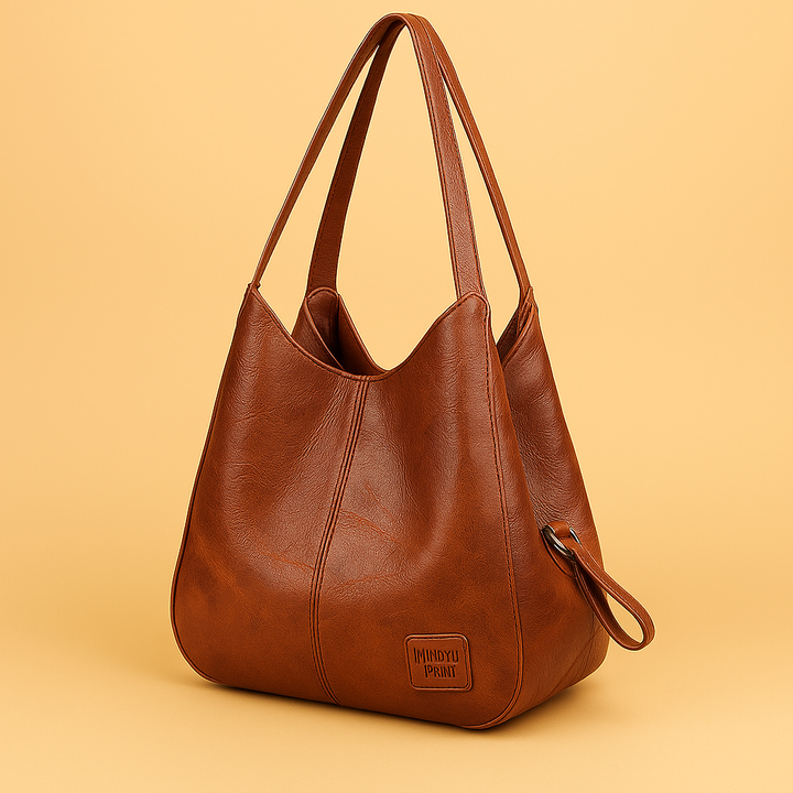 Damen Vintage Ledertasche für tägliche Eleganz in Winered