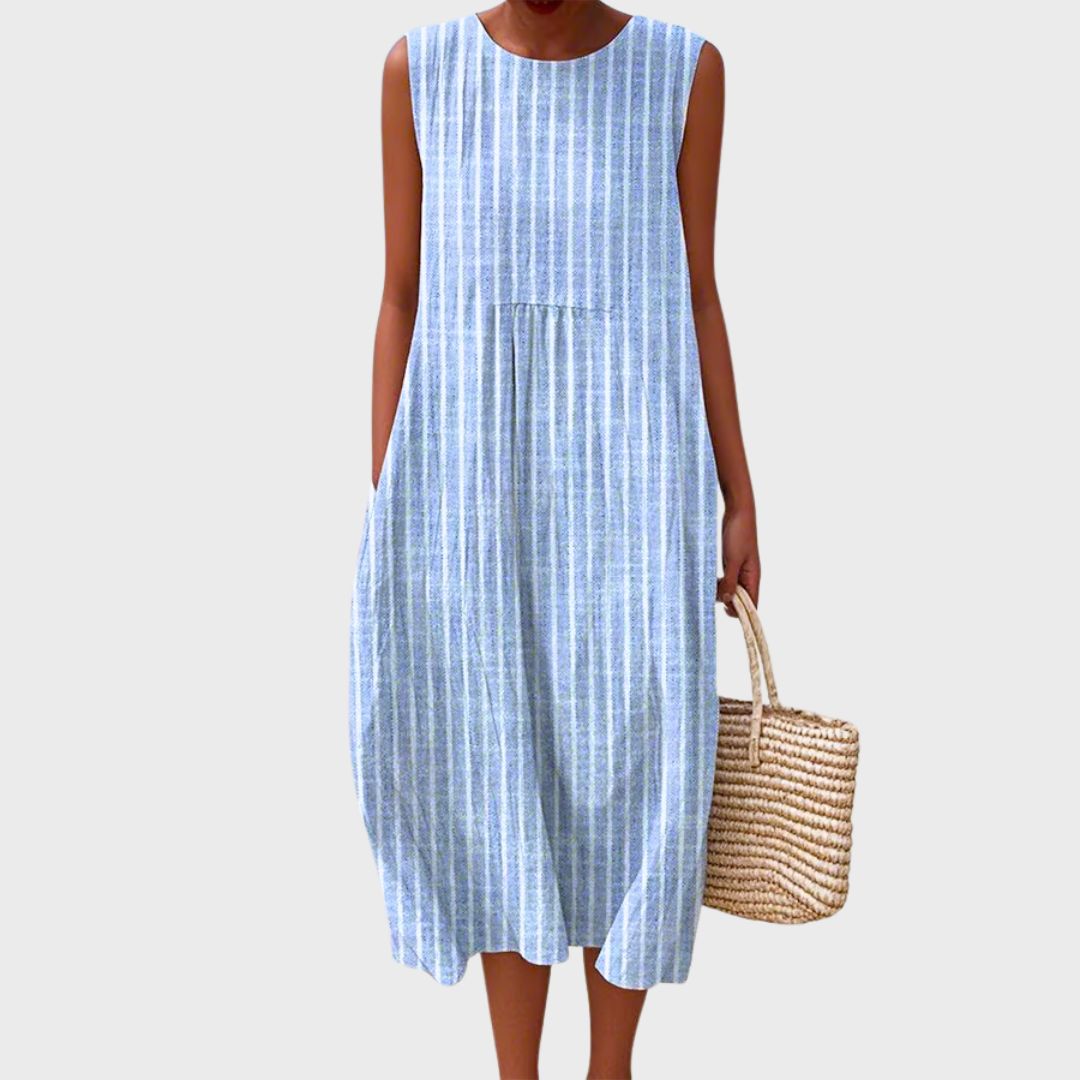Damen Vintage Midikleid für Hochzeitsgäste im Herbst in Blau 3