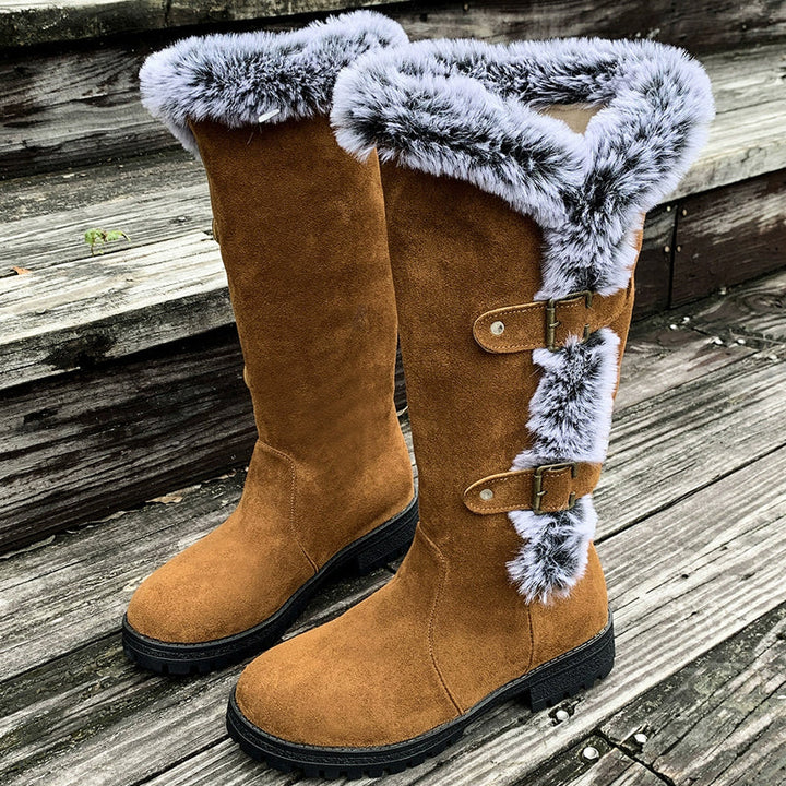 Damen Wadenstiefeletten mit warmer Plüsch-Fütterung (10)