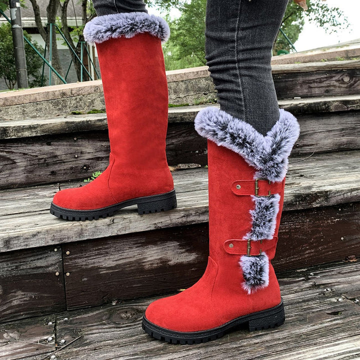 Damen Wadenstiefeletten mit warmer Plüsch-Fütterung (2)