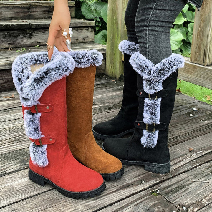 Damen Wadenstiefeletten mit warmer Plüsch-Fütterung (3)