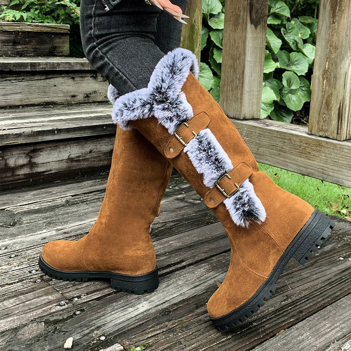 Damen Wadenstiefeletten mit warmer Plüsch-Fütterung (5)