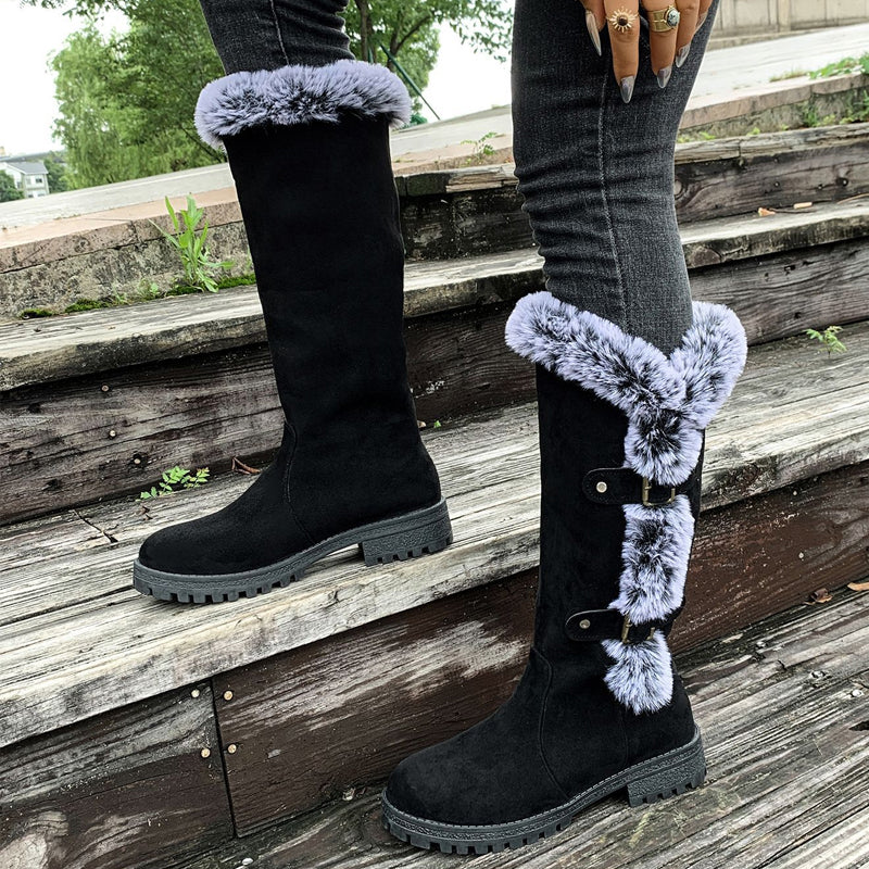 Damen Wadenstiefeletten mit warmer Plüsch-Fütterung (8)