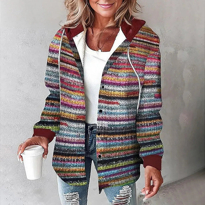Damen Warme Elegante Jacke für Herbst in Mehrfarbig