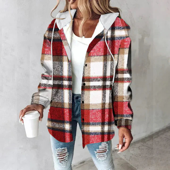 Damen Warme Elegante Jacke für Herbst in Rot