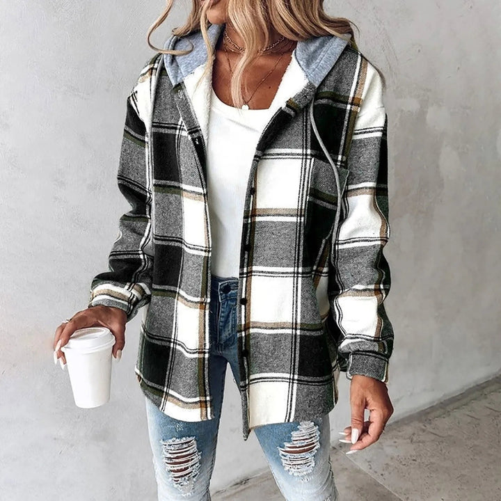 Damen Warme Elegante Jacke für Herbst in Schwarz