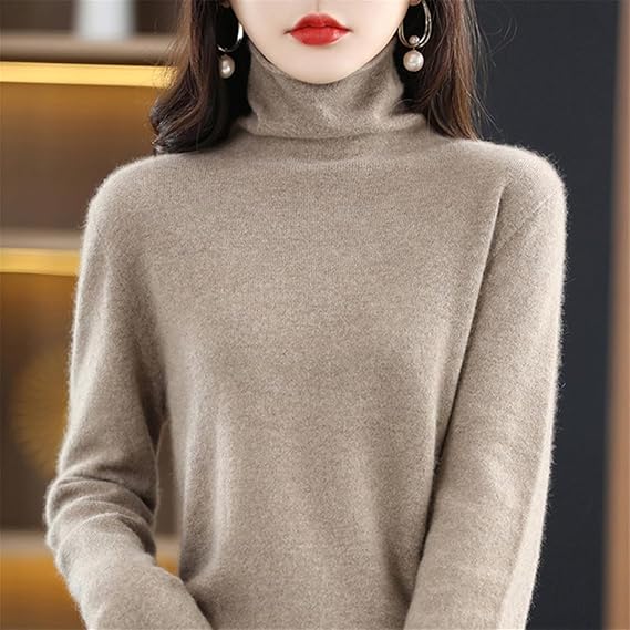 Damen Warmer Wollpullover für den Winter in Dunkelgrau