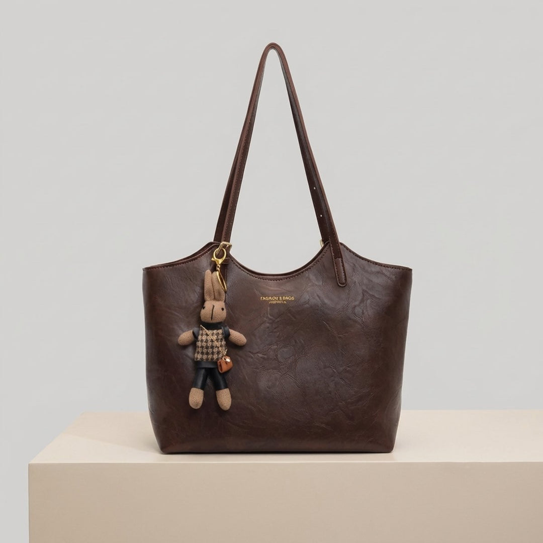 Damen Weiche Vegane Lederschultertasche für Alltag