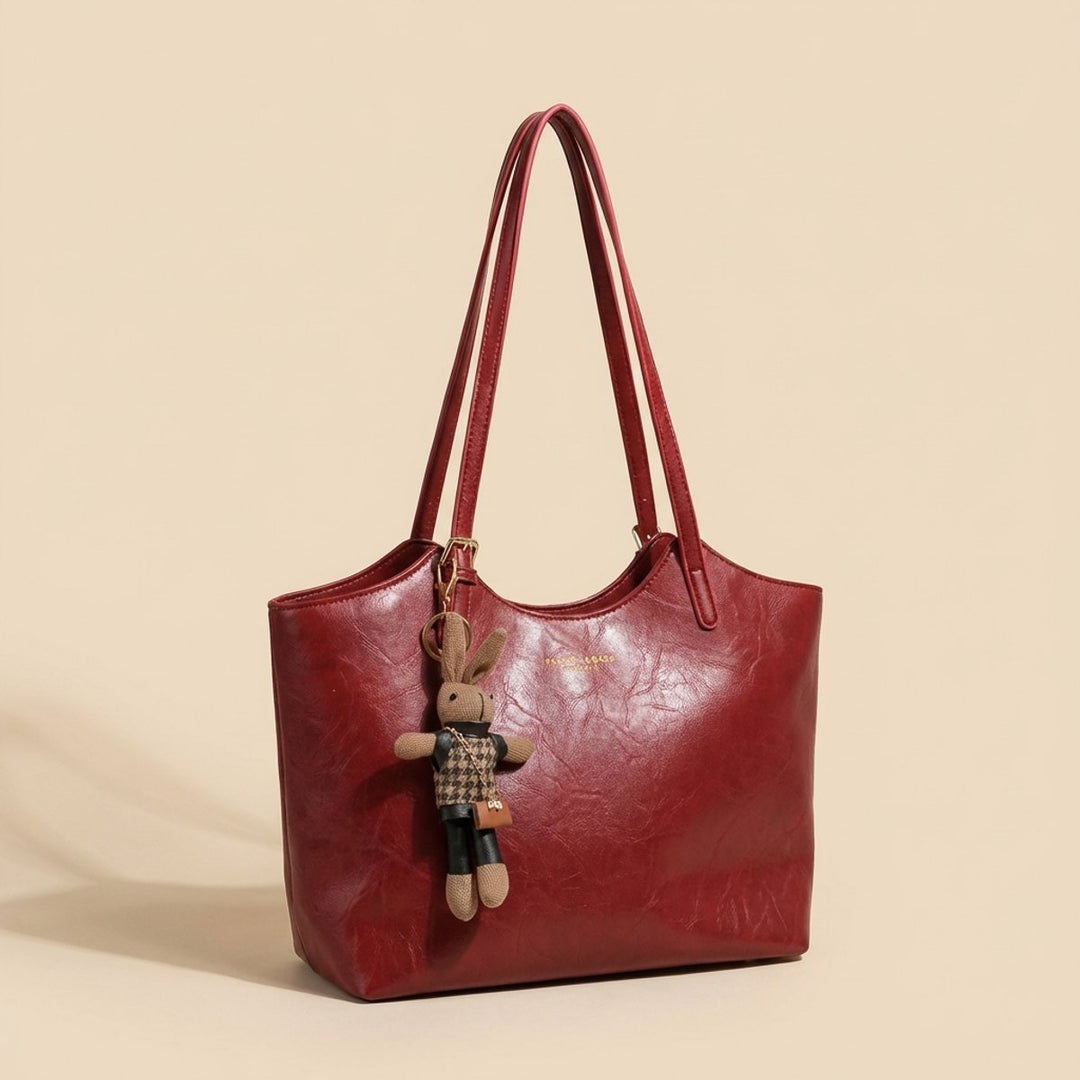 Damen Weiche Vegane Lederschultertasche für Alltag (3)