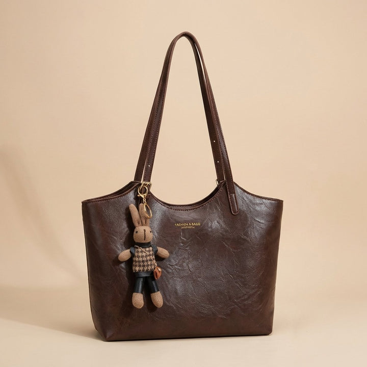 Damen Weiche Vegane Lederschultertasche für Alltag in Schwarz