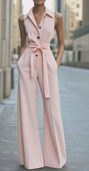 Damen Weites-Bein Jumpsuit für elegante Anlässe in Rosa