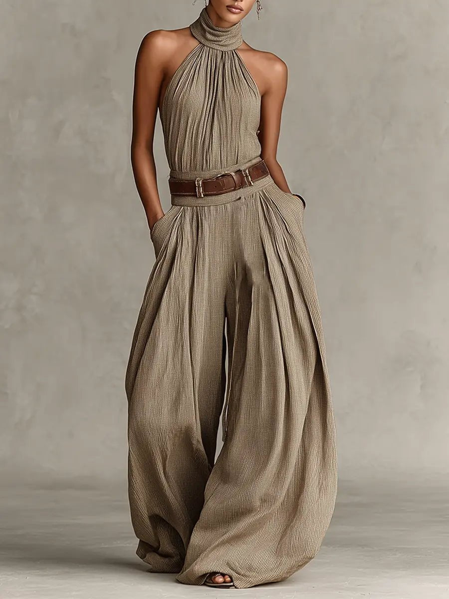 Damen Weites Boho Kleid für Herbst in Braun