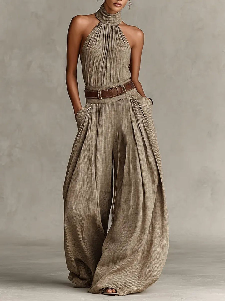 Damen Weites Boho Kleid für Herbst in Braun