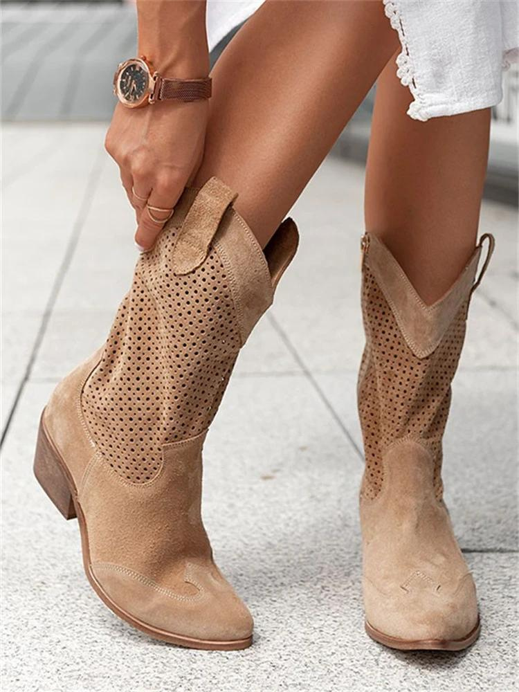 Damen Western Stiefel für den Herbst in Braun