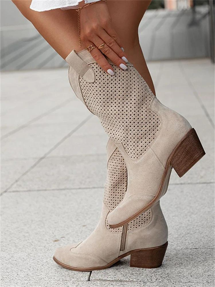 Damen Western Stiefel für den Herbst in Khaki