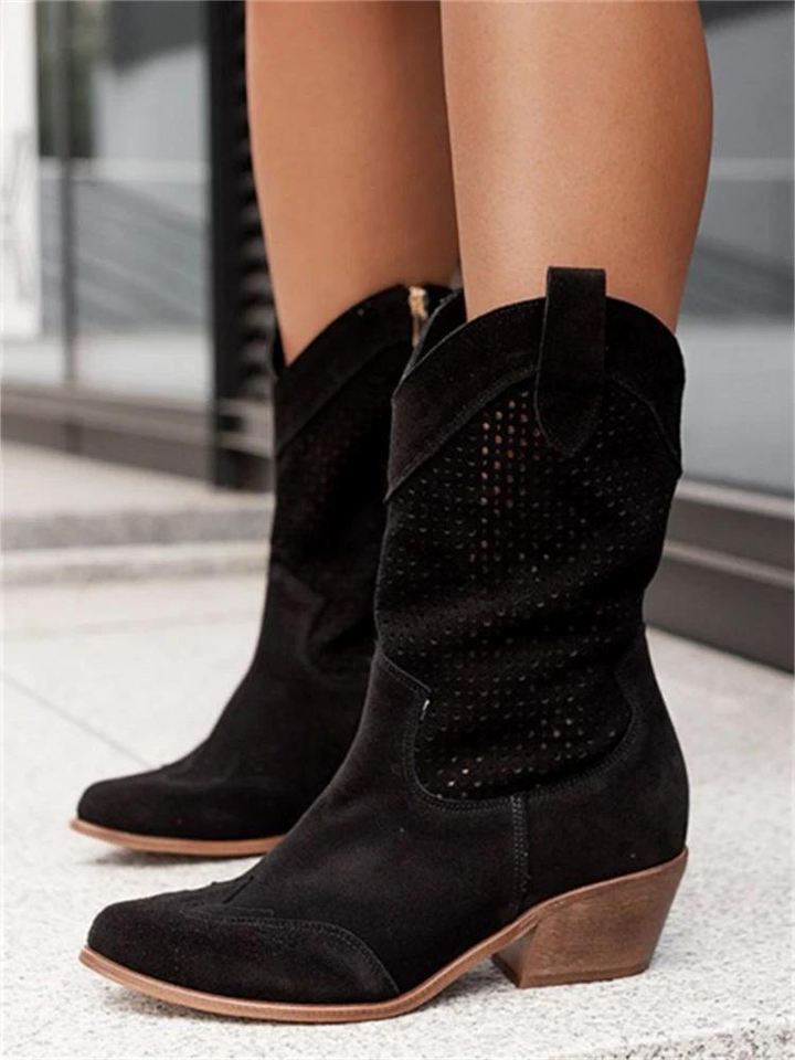 Damen Western Stiefel für den Herbst in Schwarz