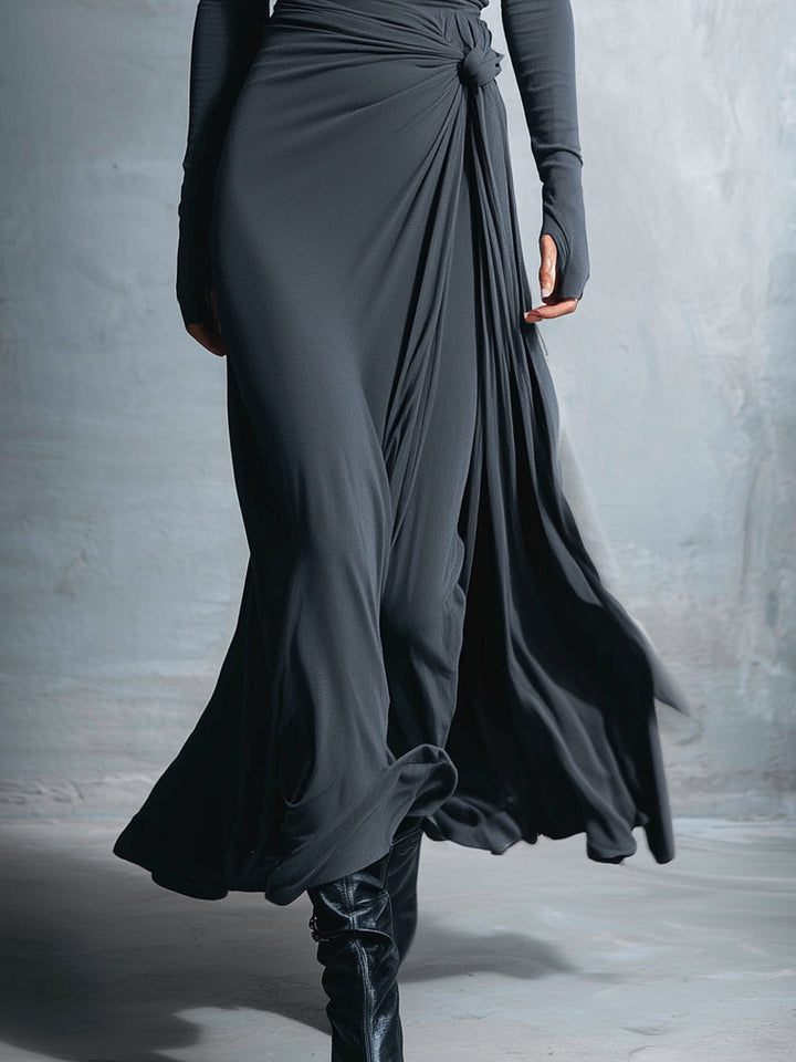 Damen Wickel Maxikleid für Herbst Hochzeitsgäste (3)