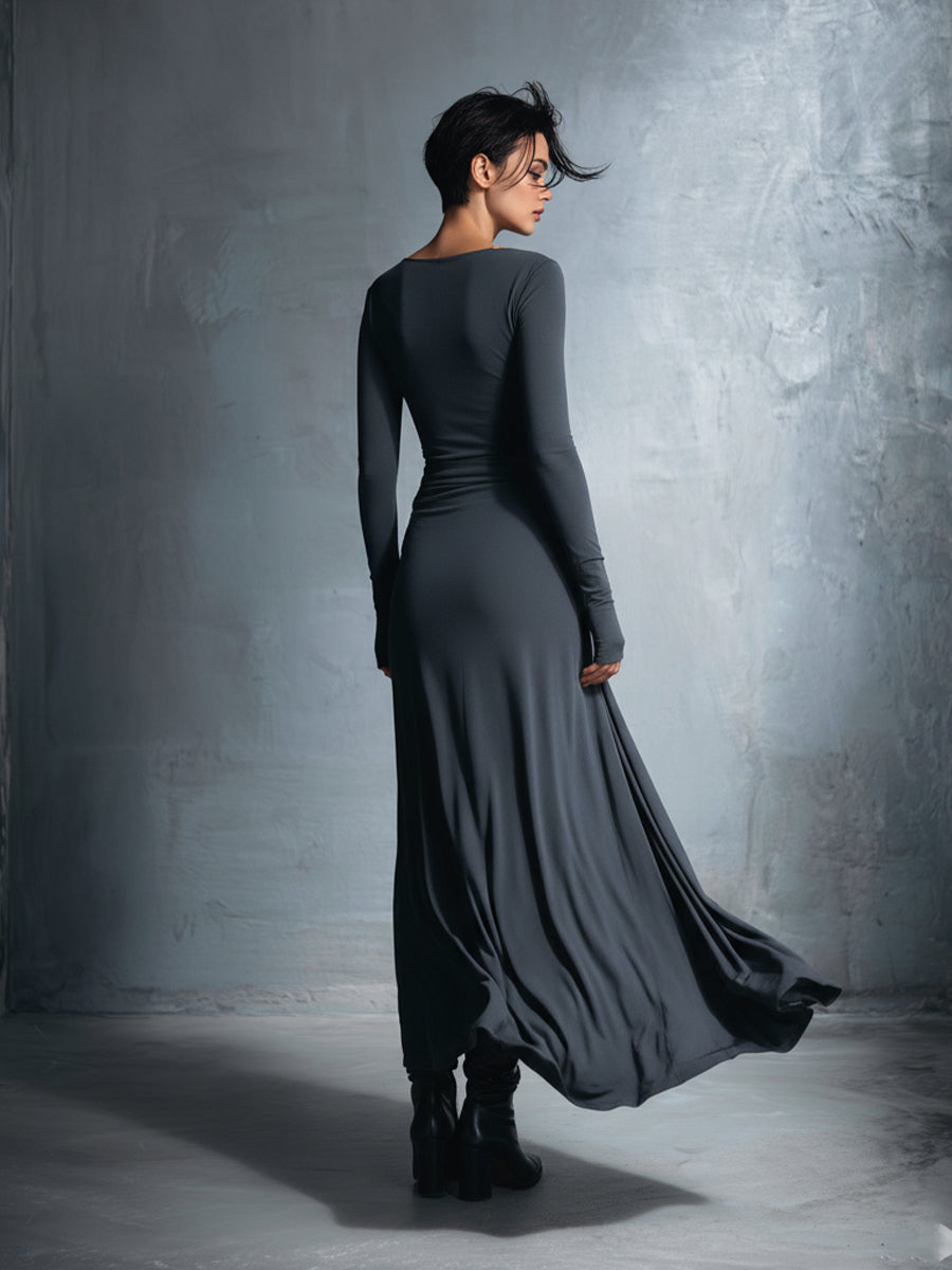 Damen Wickel Maxikleid für Herbst Hochzeitsgäste (8)